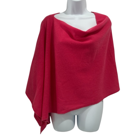 Claudia Nichole Cashmere Poncho Topper in Bright Pink - Picture 1 of 6